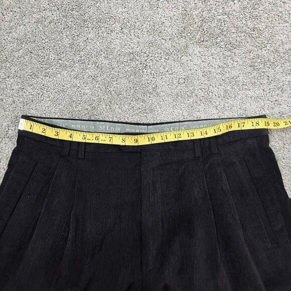 St. Croix Men's Brown Pleat Front Folded Cuff Business Corduroy Slack Pant 36 - Picture 8 of 10